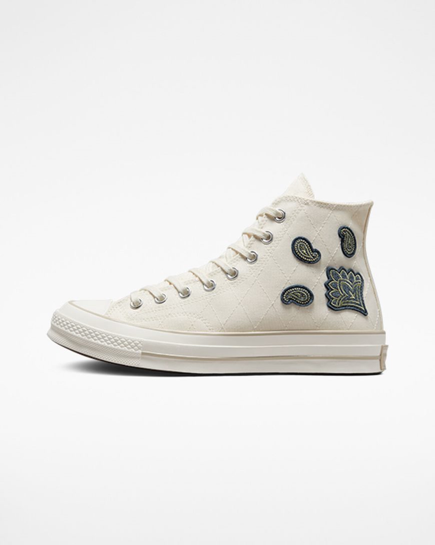 Tenisi Inalti Barbati Converse Chuck 70 Crafted Patches Bej Bleumarin Verzi | RO Y13ZUV512